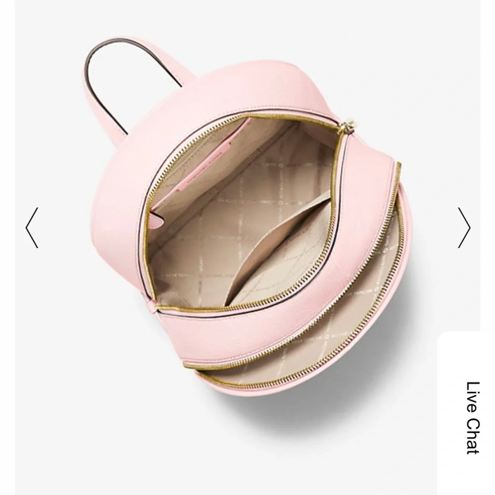 michael kors adina powder pink blush pebble leather backpack - Picture 8 of 11